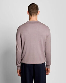 Cotton merino crew neck mauve Paars - XL