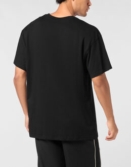 Cotton Round Neck T-Shirt Hyper Sport Zwart/goud - L