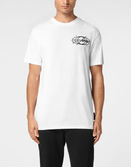 Cotton T-Shirt Round Neck Ss Logos - maat Wit