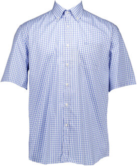 Cotton twill korte mouw overhemden Blauw - 47 (XXXL)
