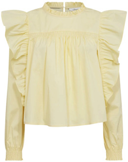 CottonCC Frill Blouse Co'Couture , Yellow , Dames - Xl,L,M,S