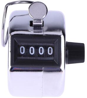 Counter Clicker 4 Cijferig Nummer Tellers Plastic Shell Vinger Display Handmatige Telling Tally Clicker Timer Voetbal Golf Teller Bruin