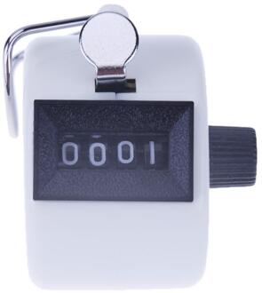 Counter Clicker 4 Cijferig Nummer Tellers Plastic Shell Vinger Display Handmatige Telling Tally Clicker Timer Voetbal Golf Teller wit