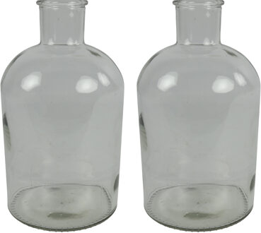 Countryfield 2x Stuks Countryfield Vaas - helder glas - Apotheker fles - D14 x H27 cm