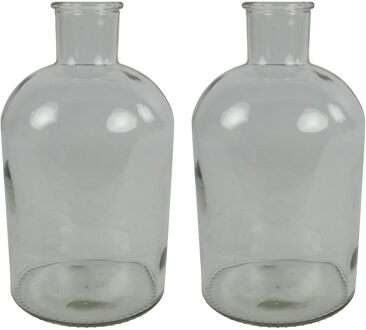 Countryfield 2x Stuks Countryfield Vaas - helder glas - Apotheker fles - D17 x H31 cm