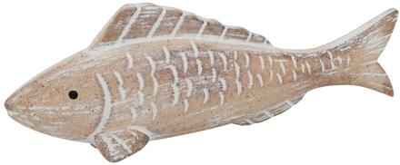 Countryfield Beeld Vis white-wash 23x7,5x3,4cm bruin