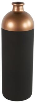 Countryfield Bloemen|deco vaas - zwart|koper - glas - 13 x 41 cm