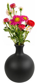 Countryfield Bloemenvaas Aileen - zwart - terracotta - D21 x H24 cm - rond - fles vaas