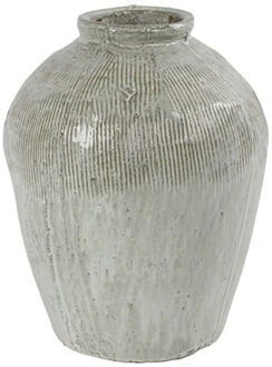 Countryfield Bloemenvaas/bloempot Gayle - witgroen - L24 x B24 x H31 cm - rustiek - decoratie?