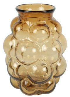 Countryfield Bloemenvaas Bubblegum Large - transparant glas - cognac bruin - 21 x 30 cm - vaas
