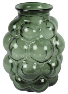 Countryfield Bloemenvaas Bubblegum Large - transparant glas - donkergroen - D21 x H30 cm - vaas