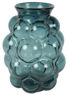 Countryfield Bloemenvaas Bubblegum Large - transparant glas - petrol blauw - D21 x H30 cm - vaas