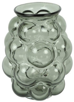 Countryfield Bloemenvaas Bubblegum Medium - transparant glas - lichtgrijs - D16 x H21 cm - vaas