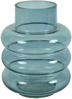 Countryfield Bloemenvaas Bubbles - blauw transparant - glas - D17 x H22 cm