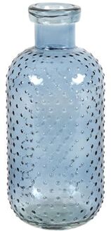 Countryfield Bloemenvaas Cactus Dots - blauw - glas - D11 x H24 cm
