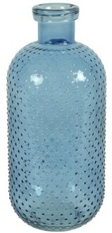 Countryfield Bloemenvaas Cactus Dots - blauw - glas - D15 x H35 cm