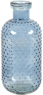 Countryfield Bloemenvaas Cactus Dots - blauw transparant - glas - D11 x H24 cm