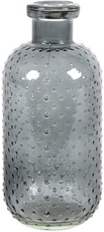 Countryfield Bloemenvaas Cactus Dots - donkergrijs transparant - glas - D11 x H24 cm