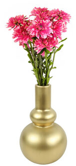 Countryfield Bloemenvaas Camilla - goud - terracotta - D16 x H25 cm - rond - fles vaas