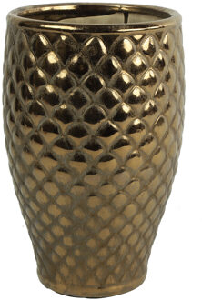 Countryfield Bloemenvaas Eldorado - terracotta - goud kleurig - D19 x H30 cm
