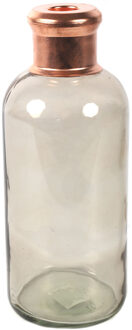 Countryfield Bloemenvaas Firm Bottle - transparant beige/koper - glas - D11 x H27 cm