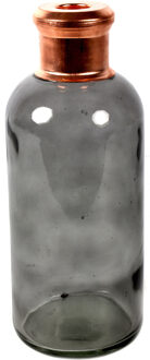 Countryfield Bloemenvaas Firm Bottle - transparant grijs/koper - glas - D11 x H27 cm