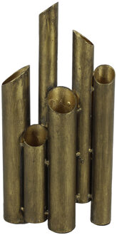 Countryfield Bloemenvaas Flute - metaal|nikkel - goud - 5 x 15 x 30 cm