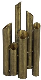 Countryfield Bloemenvaas Flute - metaal|nikkel - goud - 5 x 15 x 30 cm