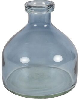 Countryfield Bloemenvaas Low Bottle - blauw - glas - H20 cm
