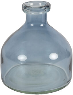 Countryfield Bloemenvaas Low Bottle - transparant blauw - glas - D18 x H20 cm