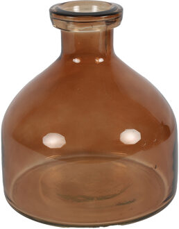 Countryfield Bloemenvaas Low Bottle - transparant bruin - glas - D18 x H20 cm