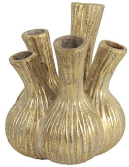 Countryfield Bloemenvaas Moyo - tulpenvaas - goud - L24 x B24 x H27 cm - interieur - decoratie