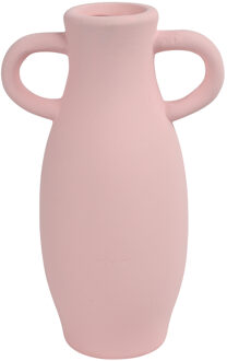 Countryfield Decoratie Amphora kruik of vaas - roze terracotta - D12 x H20 cm - smalle opening