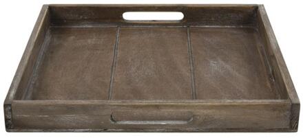 Countryfield Dienblad Claudina hout S 30x30cm bruin