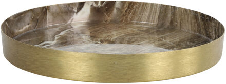 Countryfield Dienblad/serveer tray Marble - Metaal - goud - Dia 21 cm