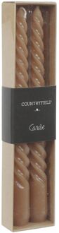 Countryfield dinerkaarsen Twirly beige
