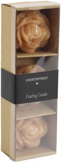 Countryfield drijfkaarsen bloem amber oranje