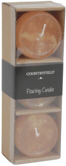 Countryfield drijfkaarsen Bollie amber oranje