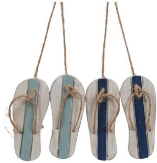 Countryfield Hanger Sandalen naturel/wit 10cm blauw