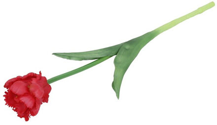 Countryfield Kunstbloem tulp Parkiet - rood - real touch - levensecht - 40 cm - decoratie bloemen