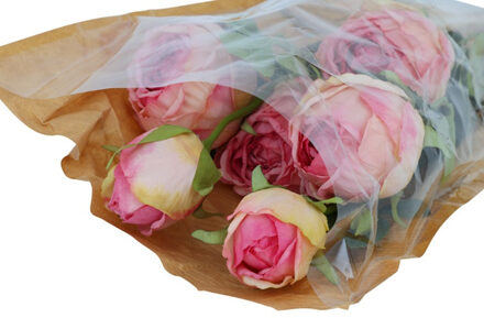 Countryfield Kunstboeket Belle roze H55c