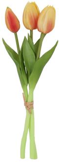 Countryfield Kunstboeket tulpen geel/oranje 29cm