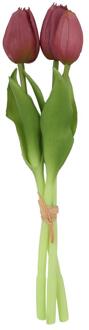 Countryfield Kunstboeket tulpen paars 12x12x29cm