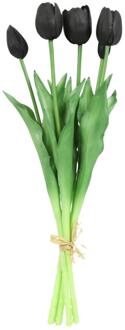 Countryfield Kunstboeket tulpen zwart 10x10x41cm