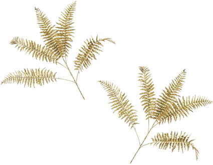 Countryfield Kunsttak/kunstbloem - 2x st- Varen - goud - 77 cm - kunststof - glans