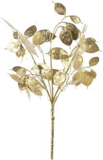 Countryfield kunsttak Lunaria - metallic goud - 40 cm - kunststof - Kunstbloemen Goudkleurig