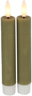 Countryfield Led dinerkaarsen - 2x st- beige -H15cm - afstandsbediening-timer-dimmer
