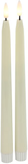 Countryfield LED dinerkaarsen - 2x st - creme wit - 28 cm - met afstandsbediening