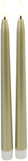 Countryfield Led dinerkaarsen 2x st- goud - 28 cm - afstandsbediening