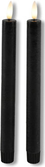 Countryfield Led dinerkaarsen 2x st- zwart -24cm - afstandsbediening
